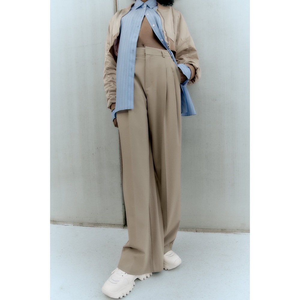 Zara FULL-LENGTH PLEATED PANTS